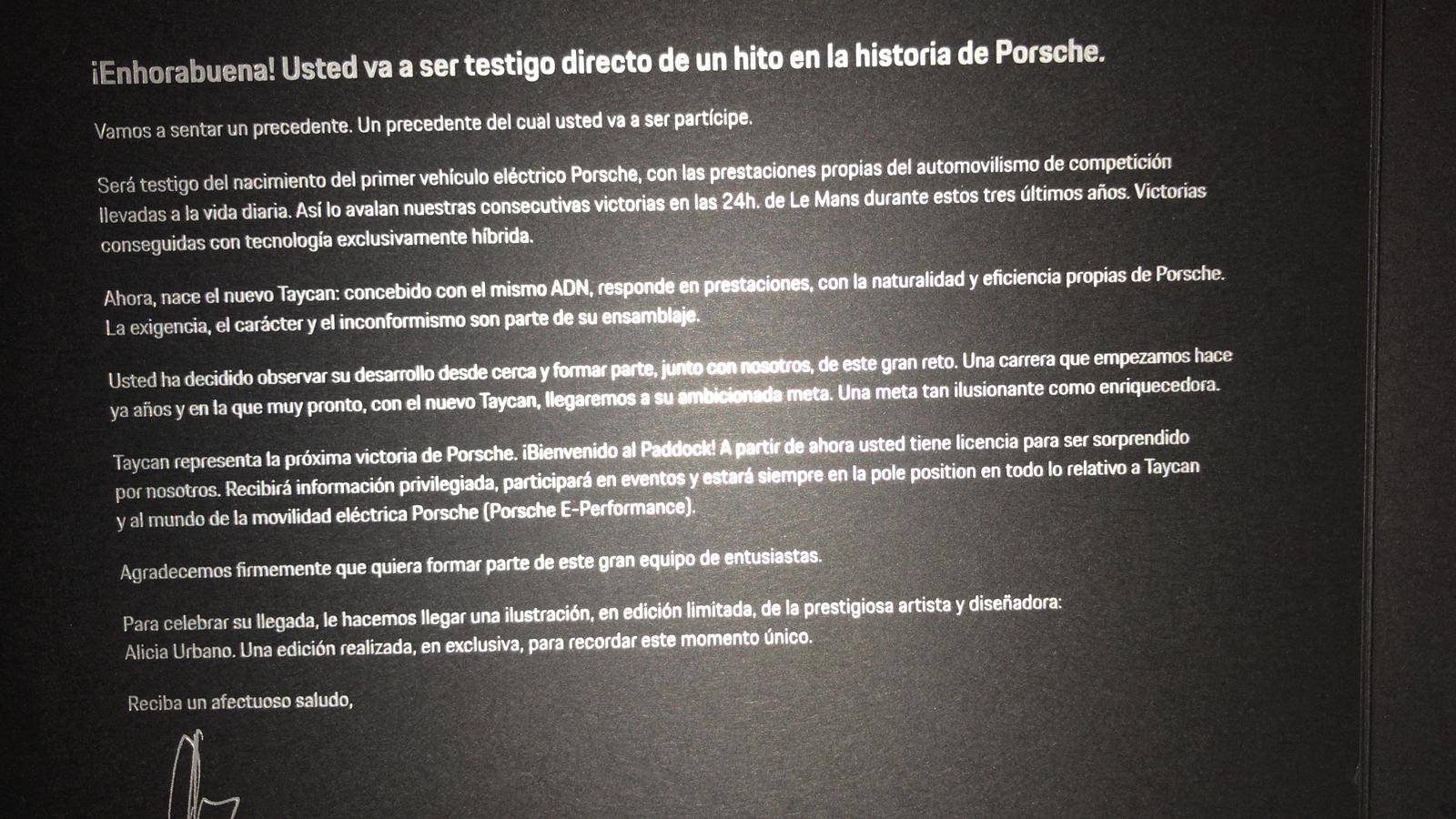 Porsche Taycan Interesting info... received teaser materials IMG-20181119-WA0046