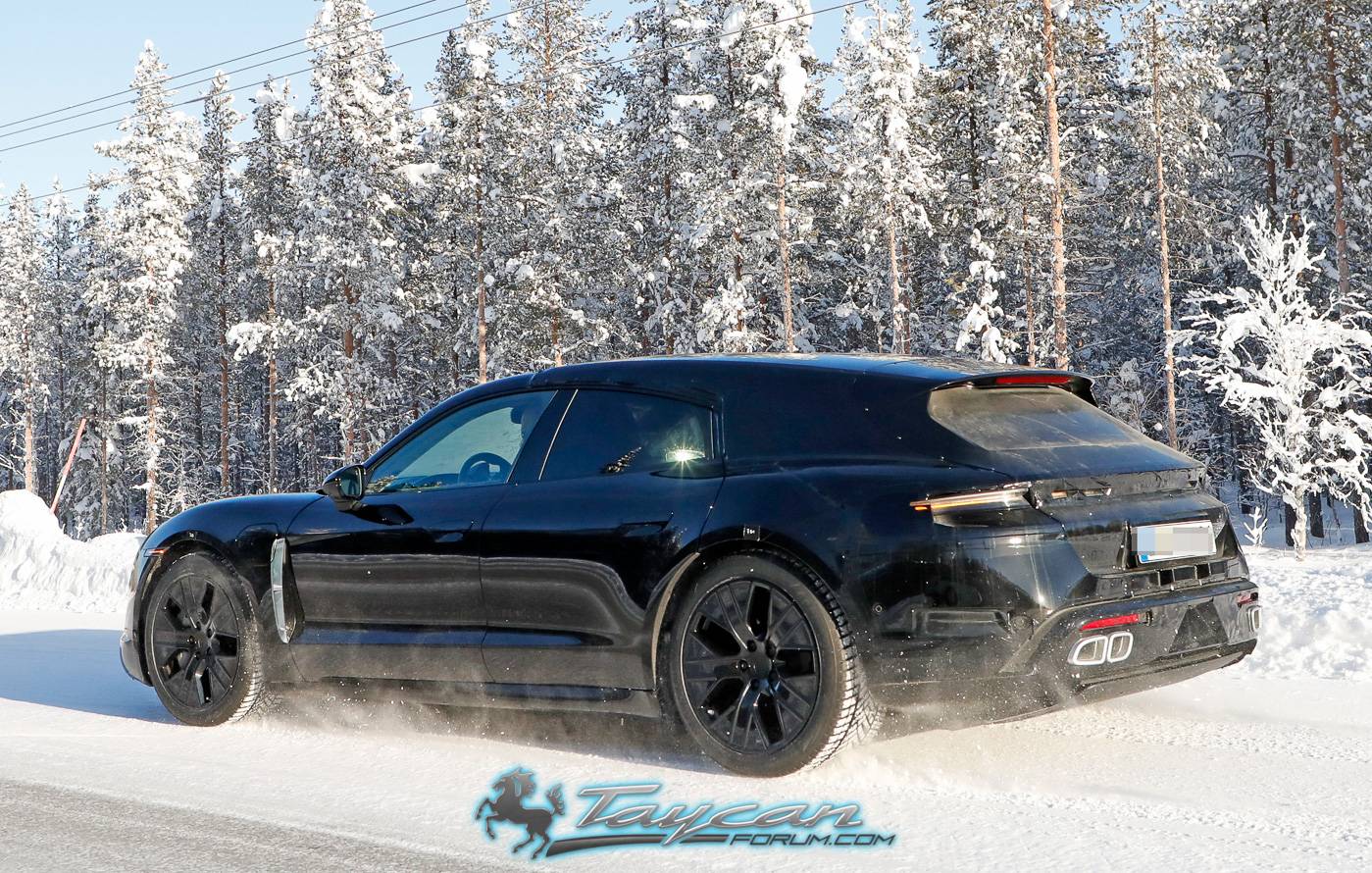 Porsche Taycan Porsche Taycan Sport Turismo Wagon Caught Winter Testing in Sweden Porsche Taycan Sport Turismo 11