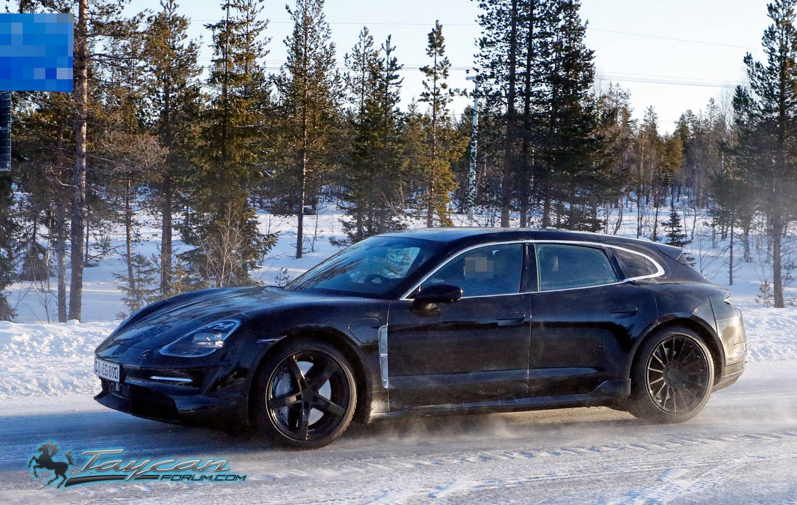 Porsche Taycan Porsche Taycan Sport Turismo Wagon Caught Winter Testing in Sweden Porsche Taycan Sport Turismo less camo 8