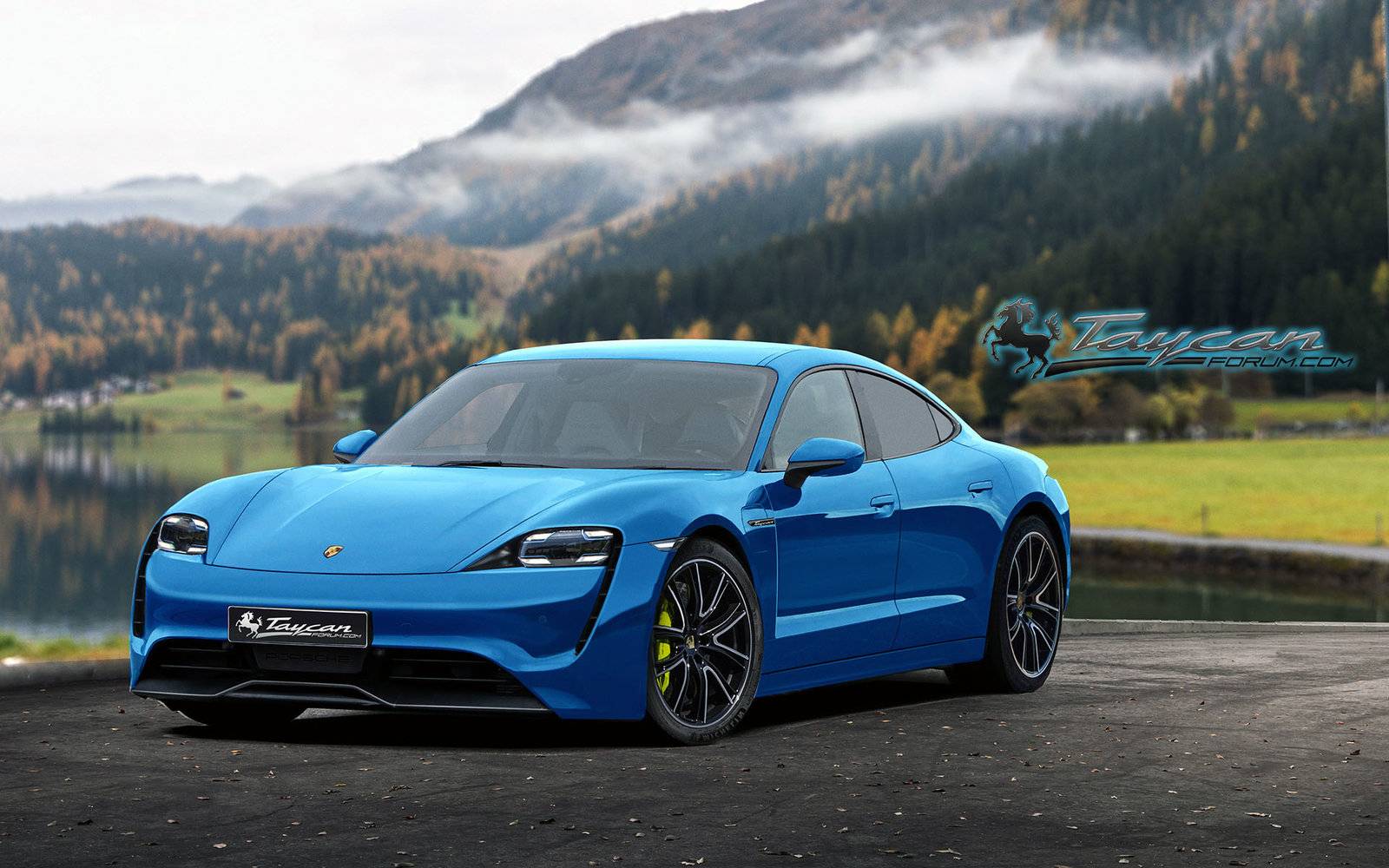 Porsche Taycan Our 2020 Porsche Taycan Preview Renderings! PorscheTaycan_blue_front