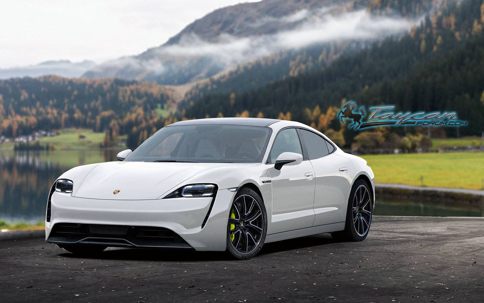 Porsche Taycan Our 2020 Porsche Taycan Preview Renderings! PorscheTaycan_white_front