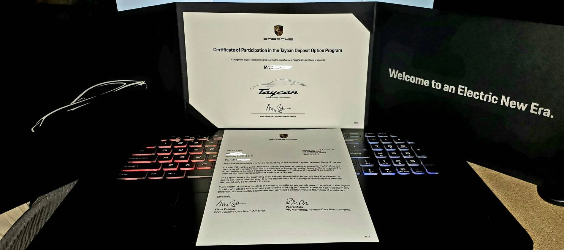 Porsche Taycan What can be inferred from the certificate that arrived in the mail? taycan_deposit_program