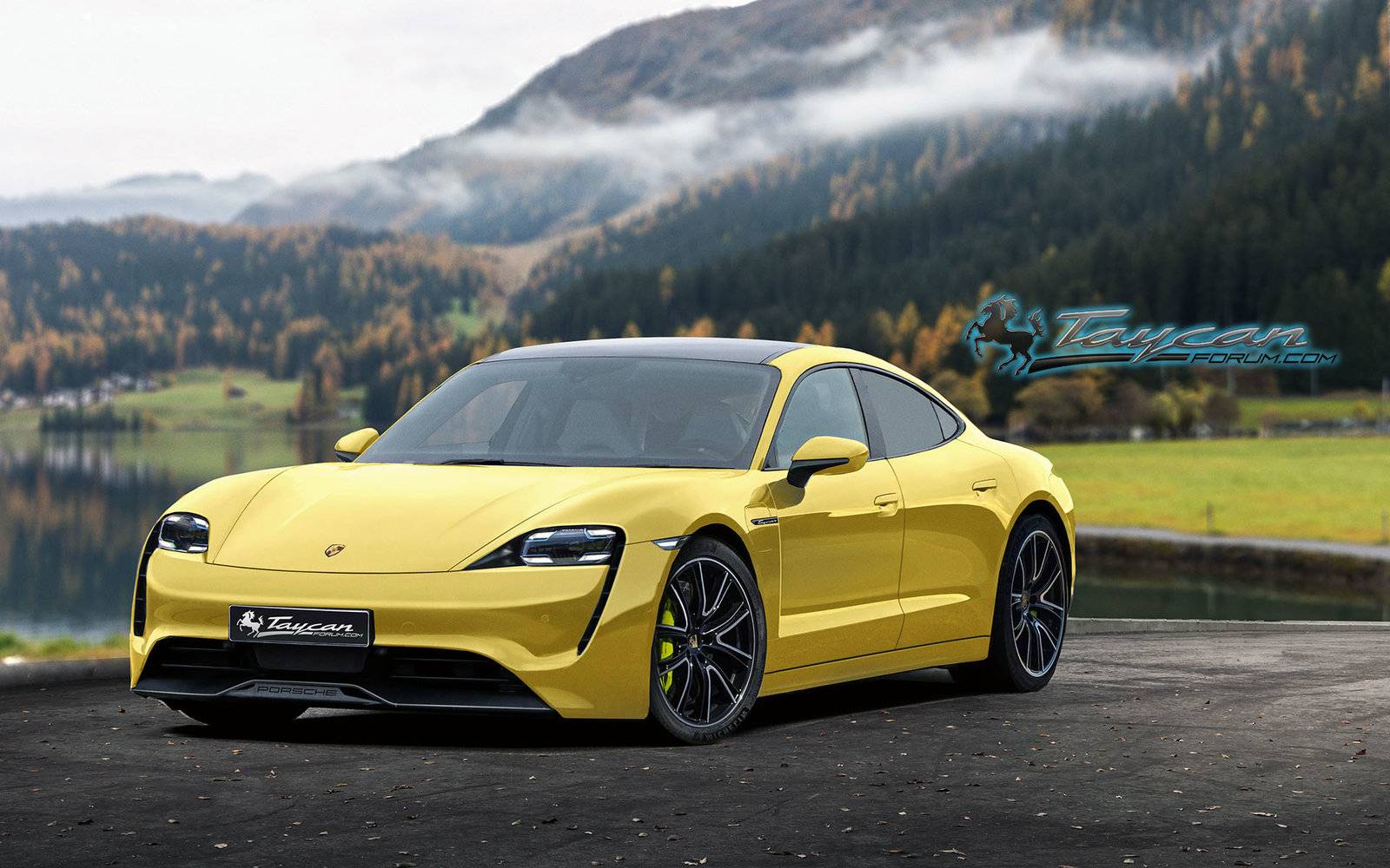 Porsche Taycan Our 2020 Porsche Taycan Preview Renderings! PorscheTaycan_yellow_front