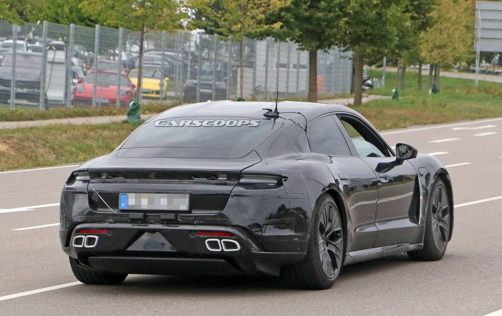 Porsche Taycan Taycan drops camo revealing headlights, tail lights, rear side window efd6b681-porsche-taycan-15