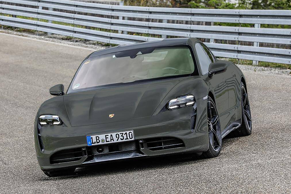 Porsche Taycan Possible Taycan color options........... taycan FRONT A green