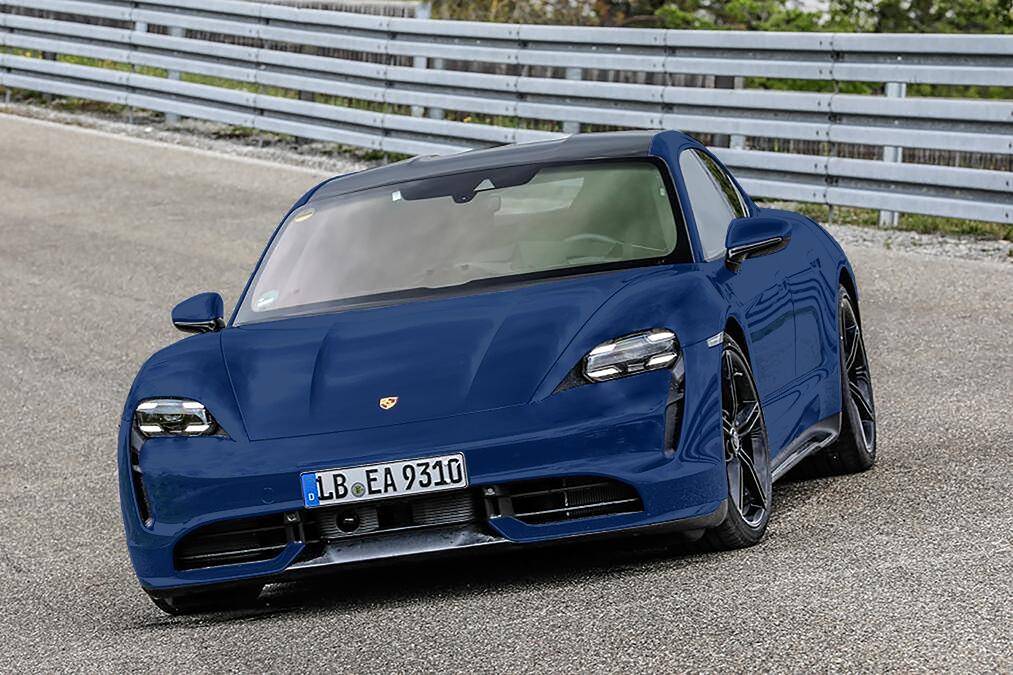 Porsche Taycan Possible Taycan color options........... taycan FRONT G blue