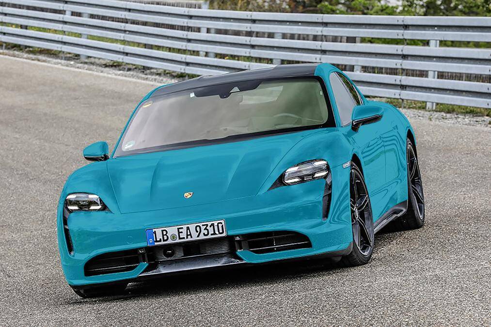 Porsche Taycan Possible Taycan color options........... taycan FRONT M blue