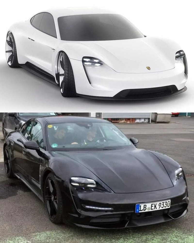 Porsche Taycan Possible Taycan color options........... Mission E vs Taycan Production