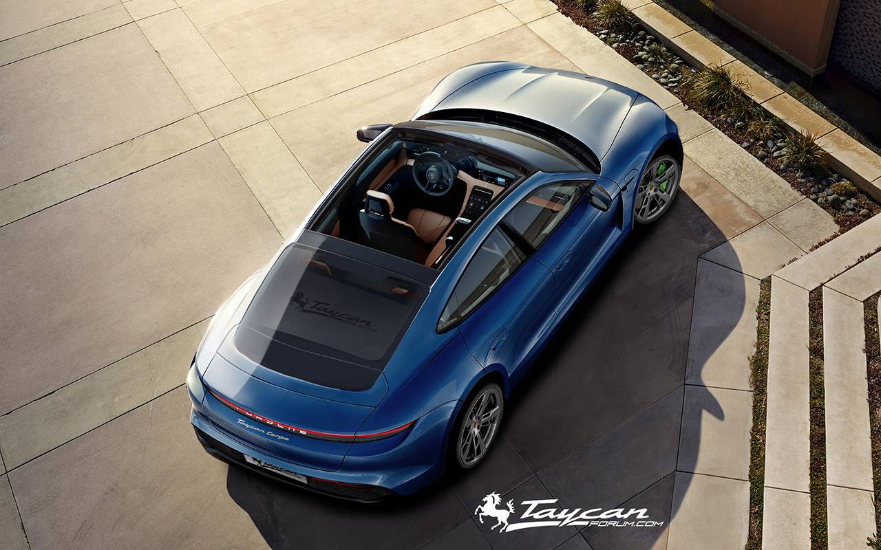 Porsche Taycan Here's what the Taycan Targa and Sport Turismo versions could look like! Taycan-Targa-blue