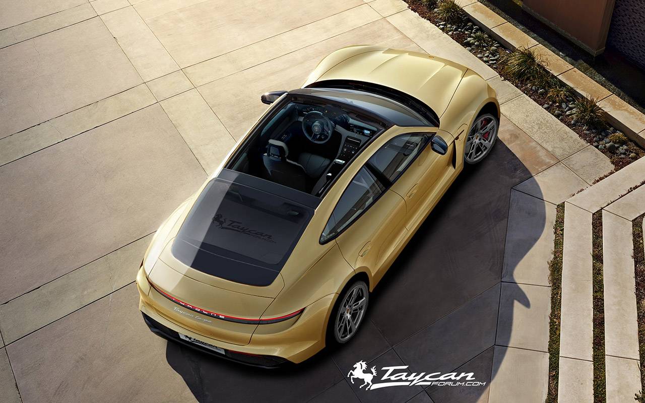 Porsche Taycan Here's what the Taycan Targa and Sport Turismo versions could look like! Taycan-Targa-yellow