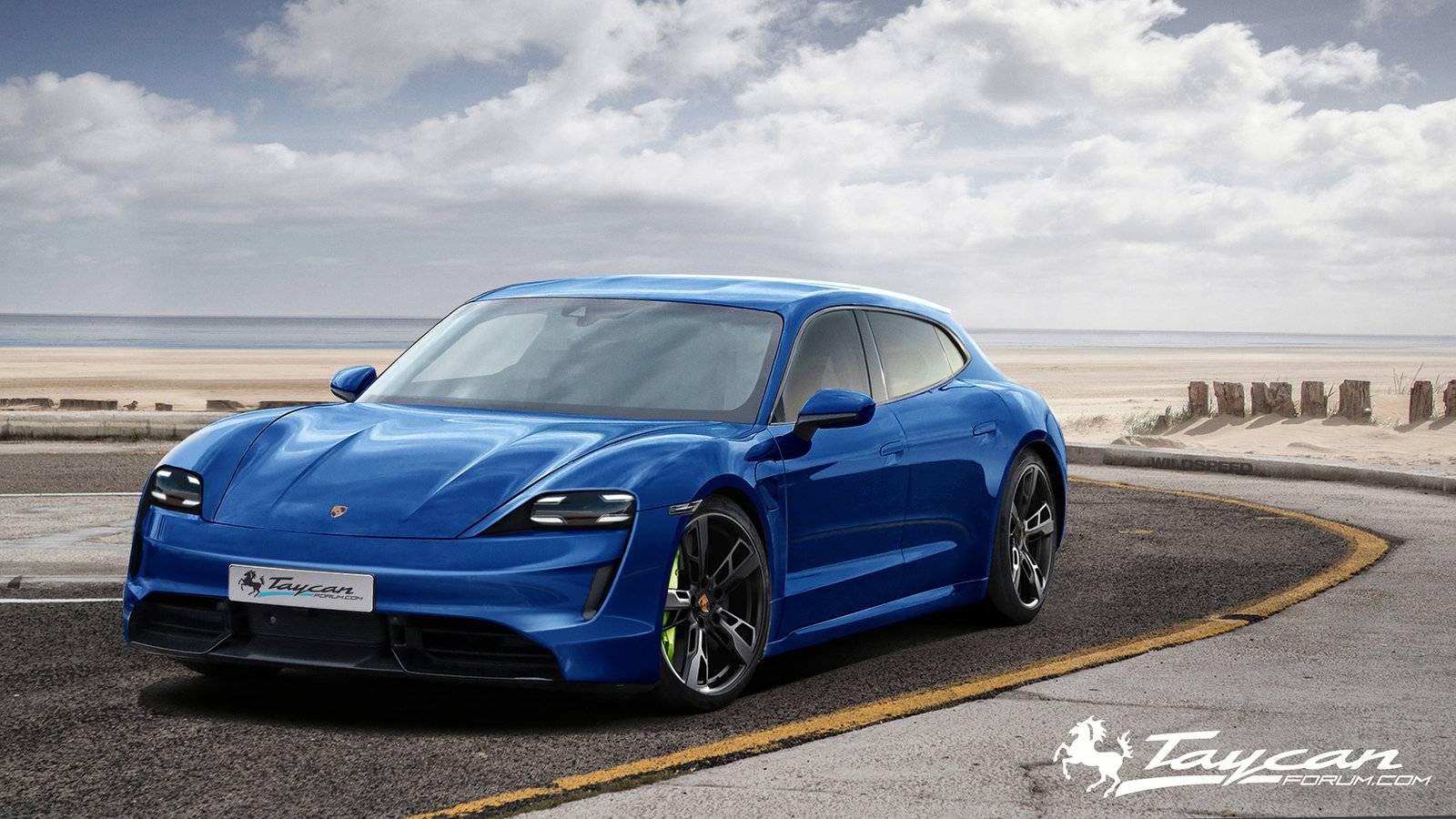Porsche Taycan Here's what the Taycan Targa and Sport Turismo versions could look like! PorscheTaycan_SportTurismo_blue_front