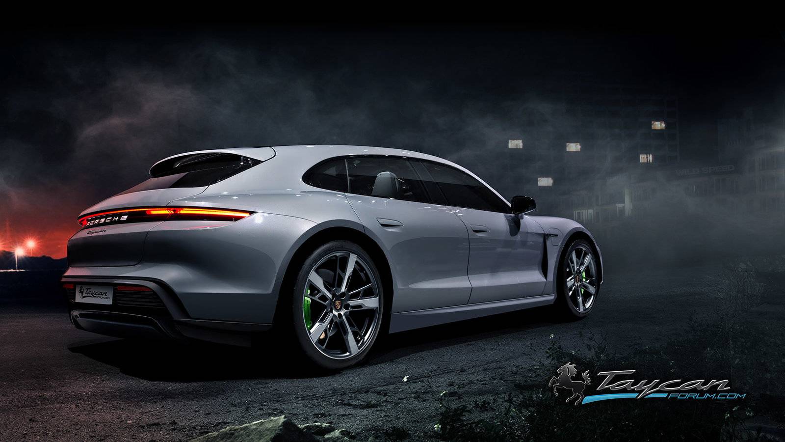 Porsche Taycan Here's what the Taycan Targa and Sport Turismo versions could look like! PorscheTaycan_SportTurismo_silver_rear-2