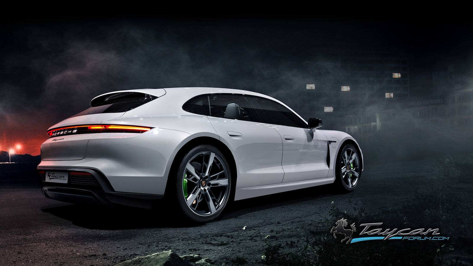 Porsche Taycan Here's what the Taycan Targa and Sport Turismo versions could look like! PorscheTaycan_SportTurismo_white_rear-2