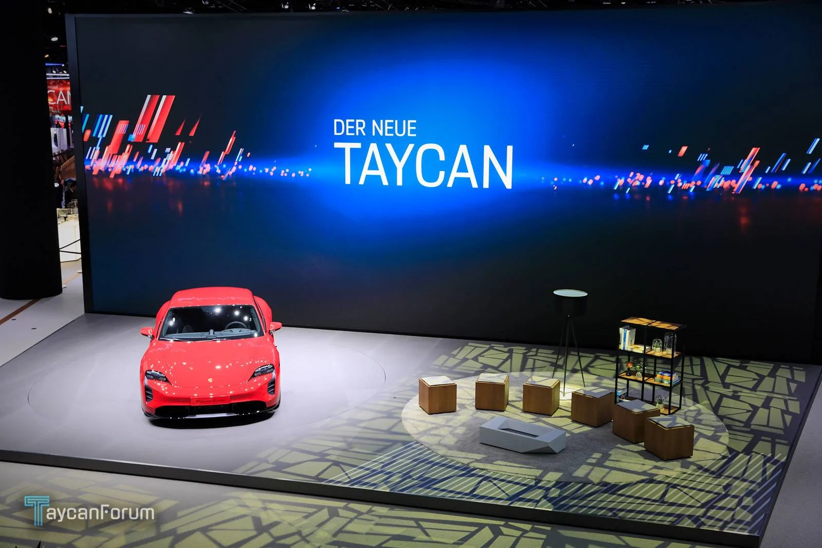Porsche Taycan Taycan makes auto show debut in red, white, blue Taycan-Frankfurt-19554 -