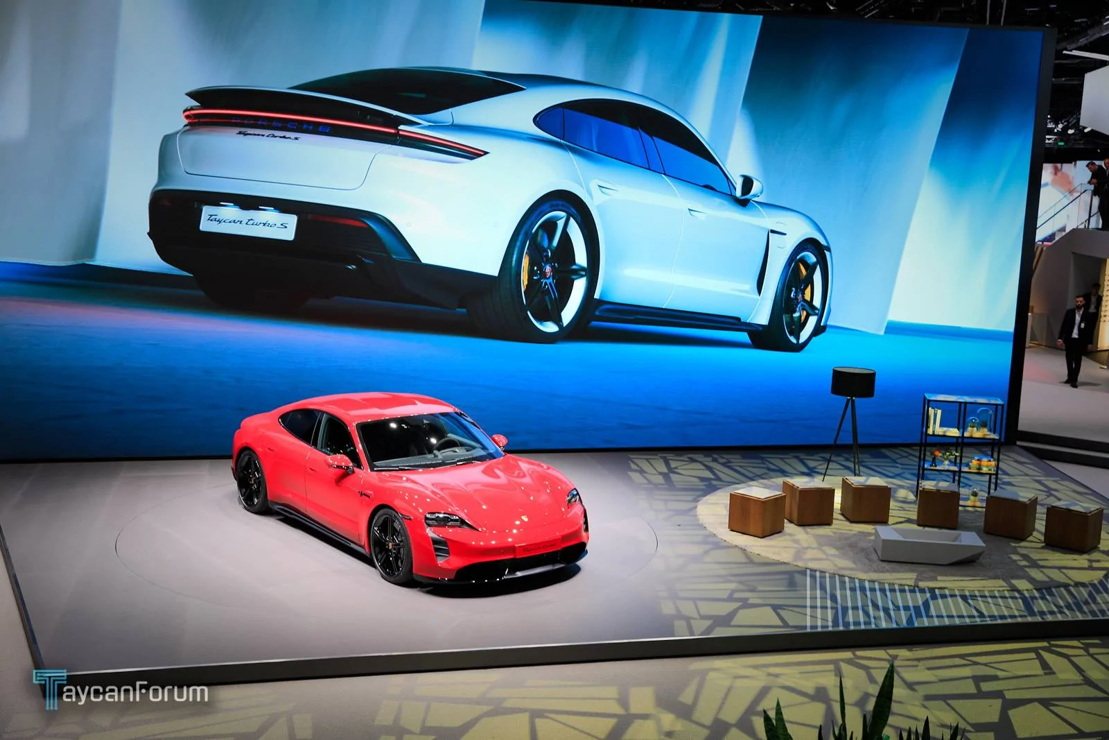 Porsche Taycan Taycan makes auto show debut in red, white, blue Taycan-Frankfurt-19558 -