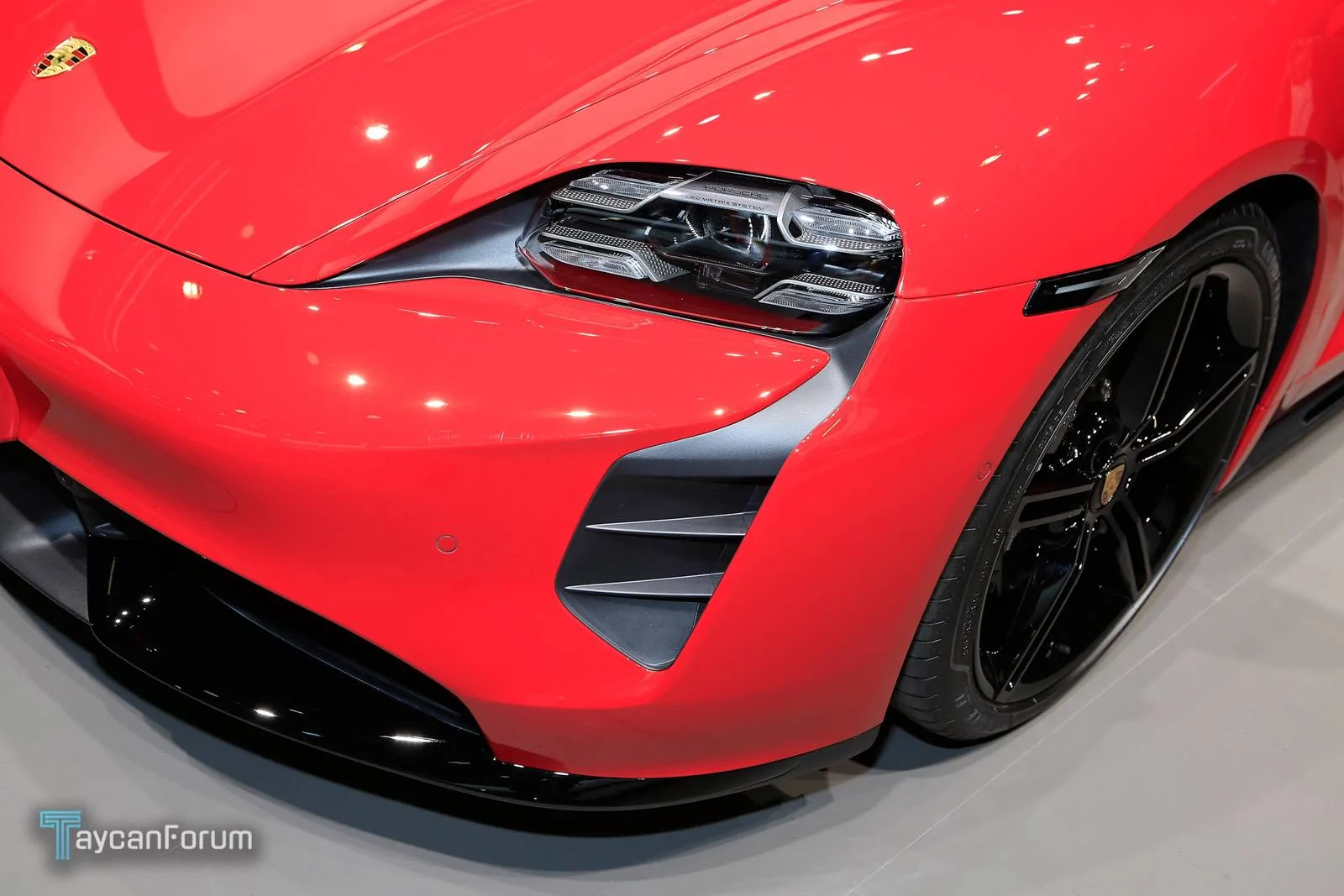 Porsche Taycan Taycan makes auto show debut in red, white, blue Taycan-Frankfurt-25481_-