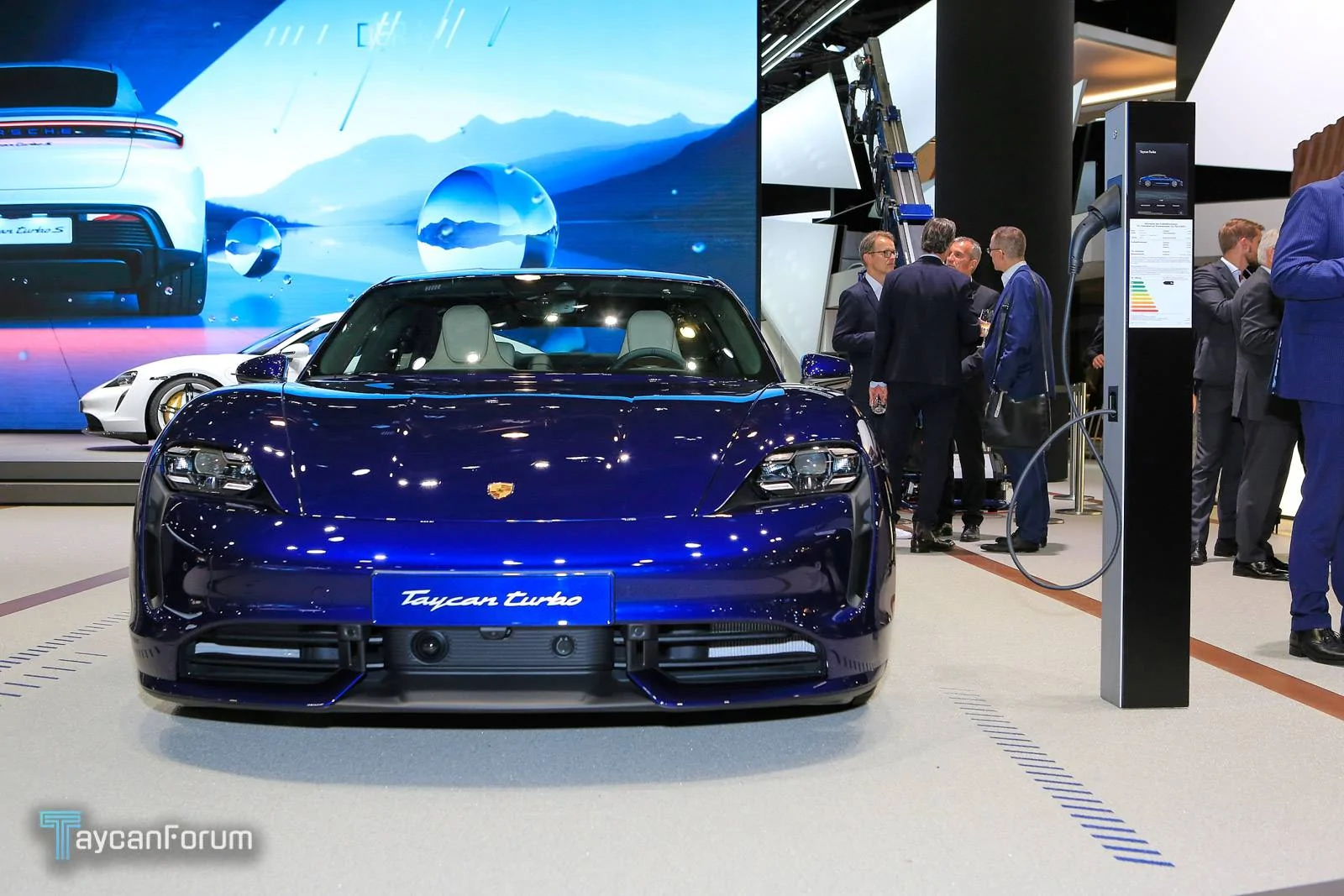 Porsche Taycan Taycan makes auto show debut in red, white, blue Taycan-Frankfurt-25514_-