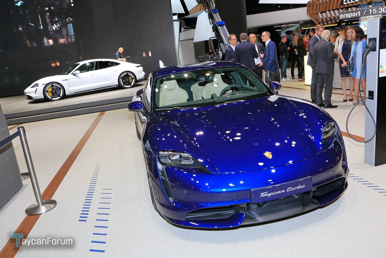 Porsche Taycan Taycan makes auto show debut in red, white, blue Taycan-Frankfurt-25515_-