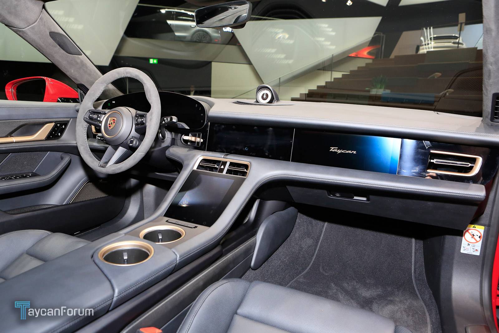 Porsche Taycan Taycan makes auto show debut in red, white, blue Taycan-Frankfurt-25499_-