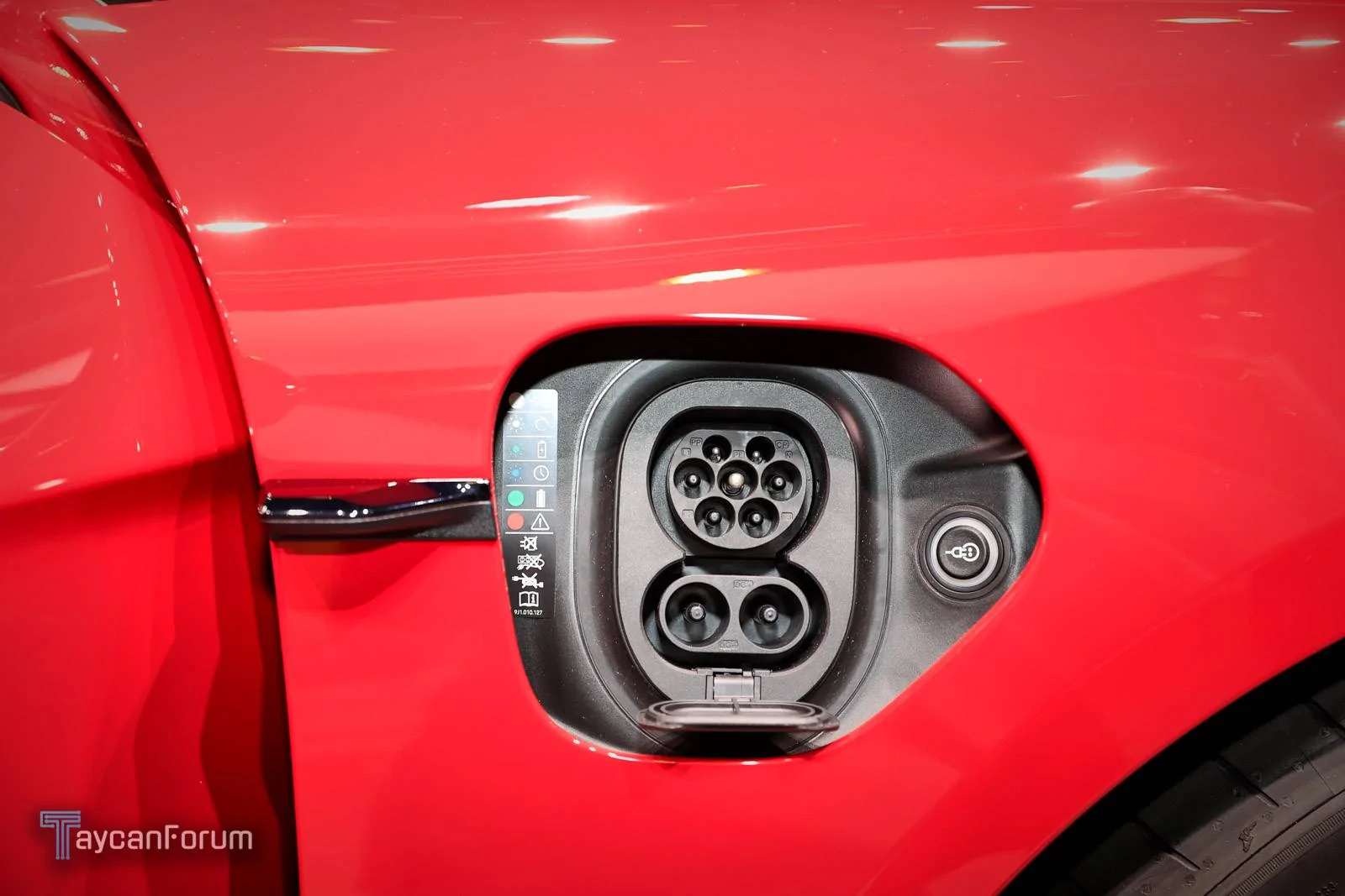 Porsche Taycan Taycan makes auto show debut in red, white, blue Taycan-Frankfurt-19564 -