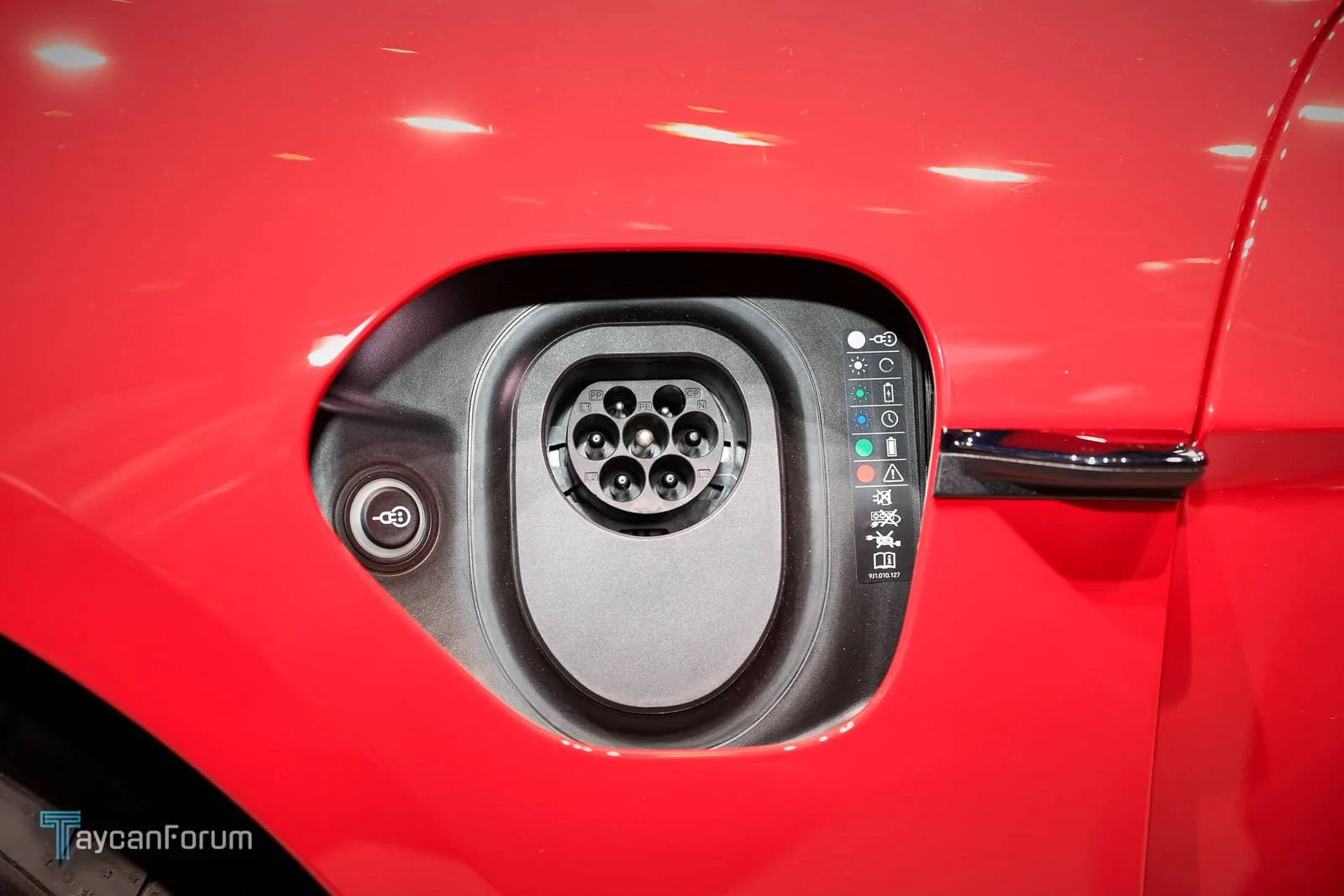 Porsche Taycan Taycan makes auto show debut in red, white, blue Taycan-Frankfurt-19566 -