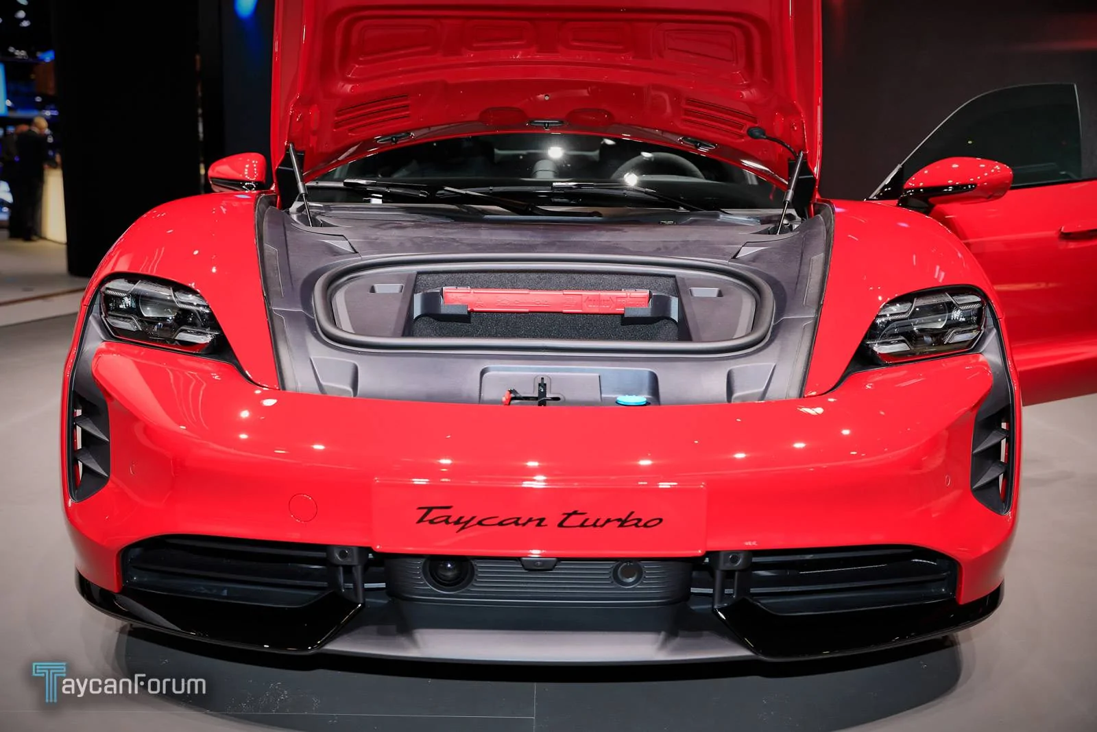 Porsche Taycan Taycan makes auto show debut in red, white, blue Taycan-Frankfurt-19574 -