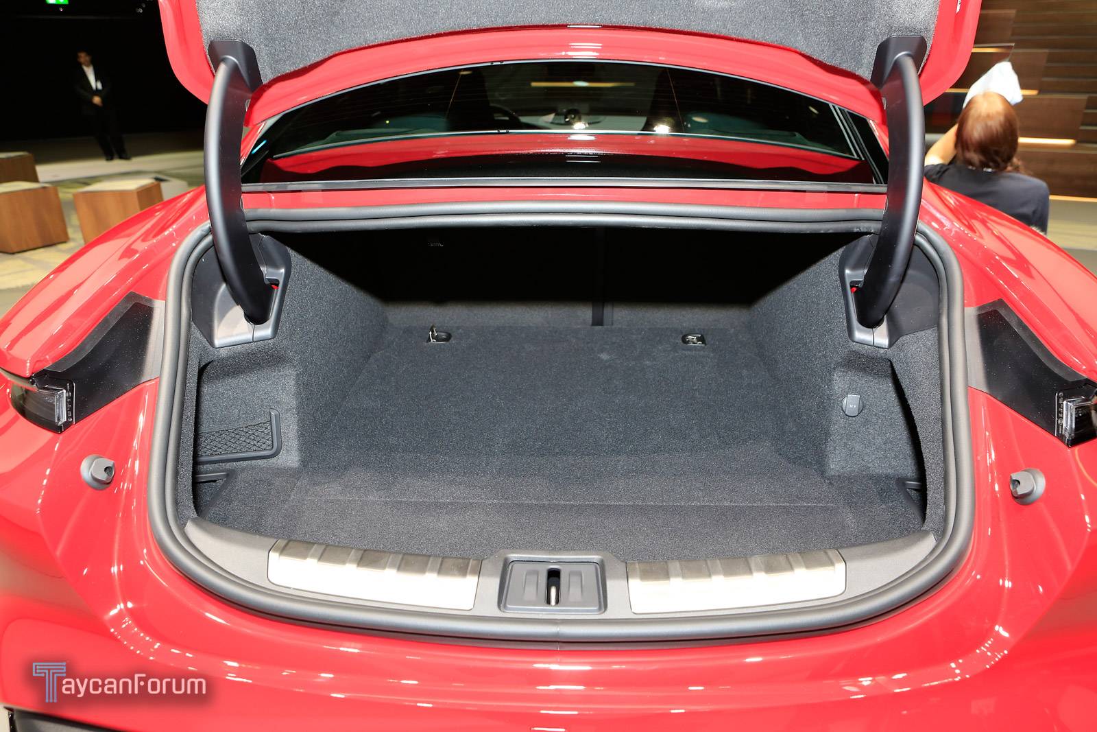 Porsche Taycan Taycan makes auto show debut in red, white, blue Taycan-Frankfurt-25485_-