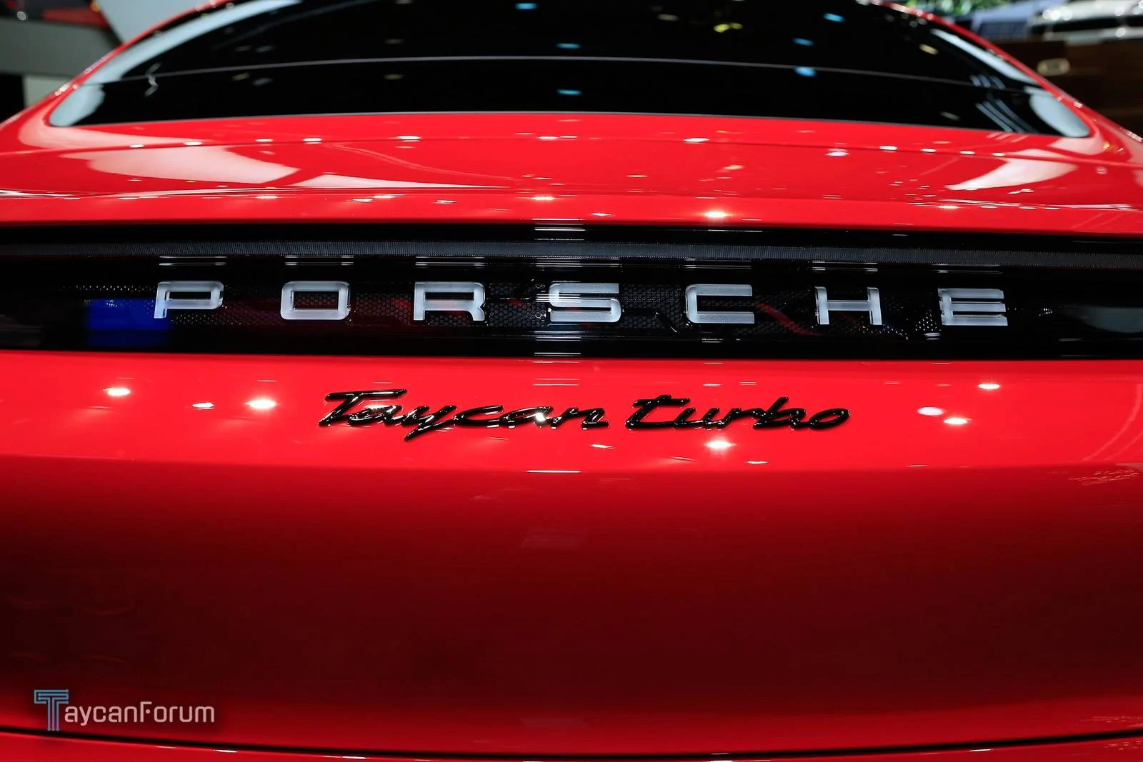 Porsche Taycan Taycan makes auto show debut in red, white, blue Taycan-Frankfurt-25513_-