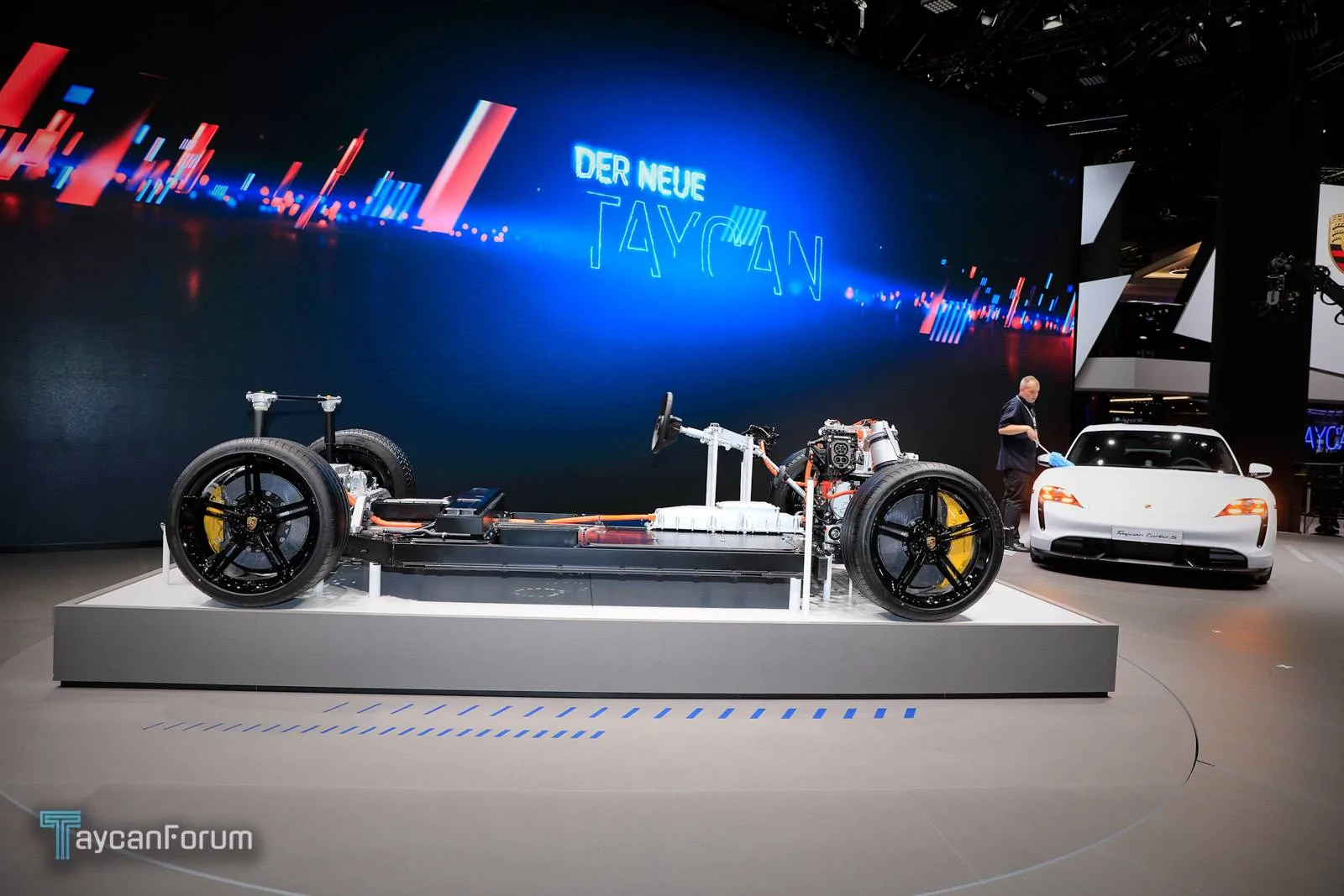 Porsche Taycan Taycan makes auto show debut in red, white, blue Taycan-Frankfurt-19587 -