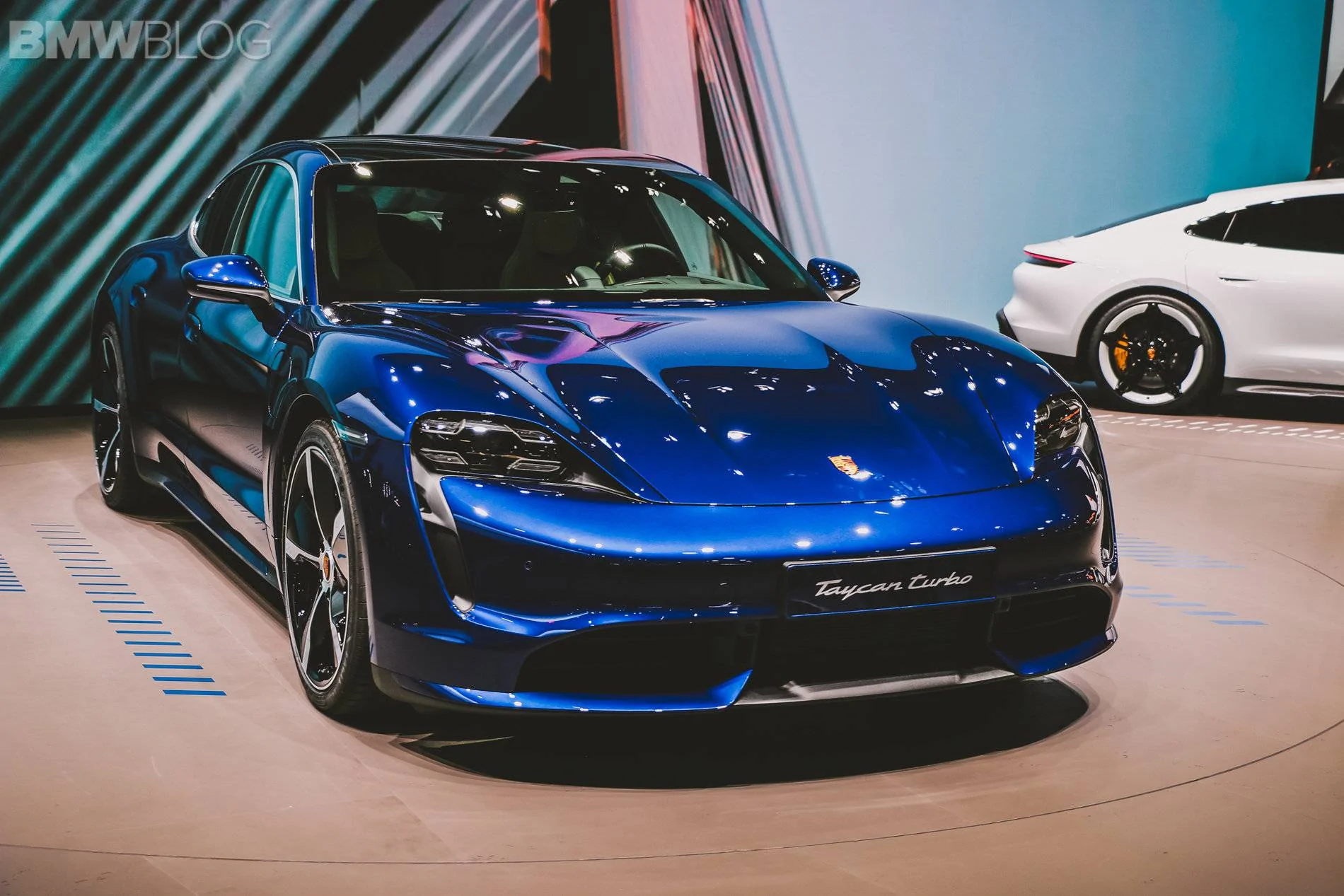Porsche Taycan Taycan makes auto show debut in red, white, blue Porsche-Taycan-17