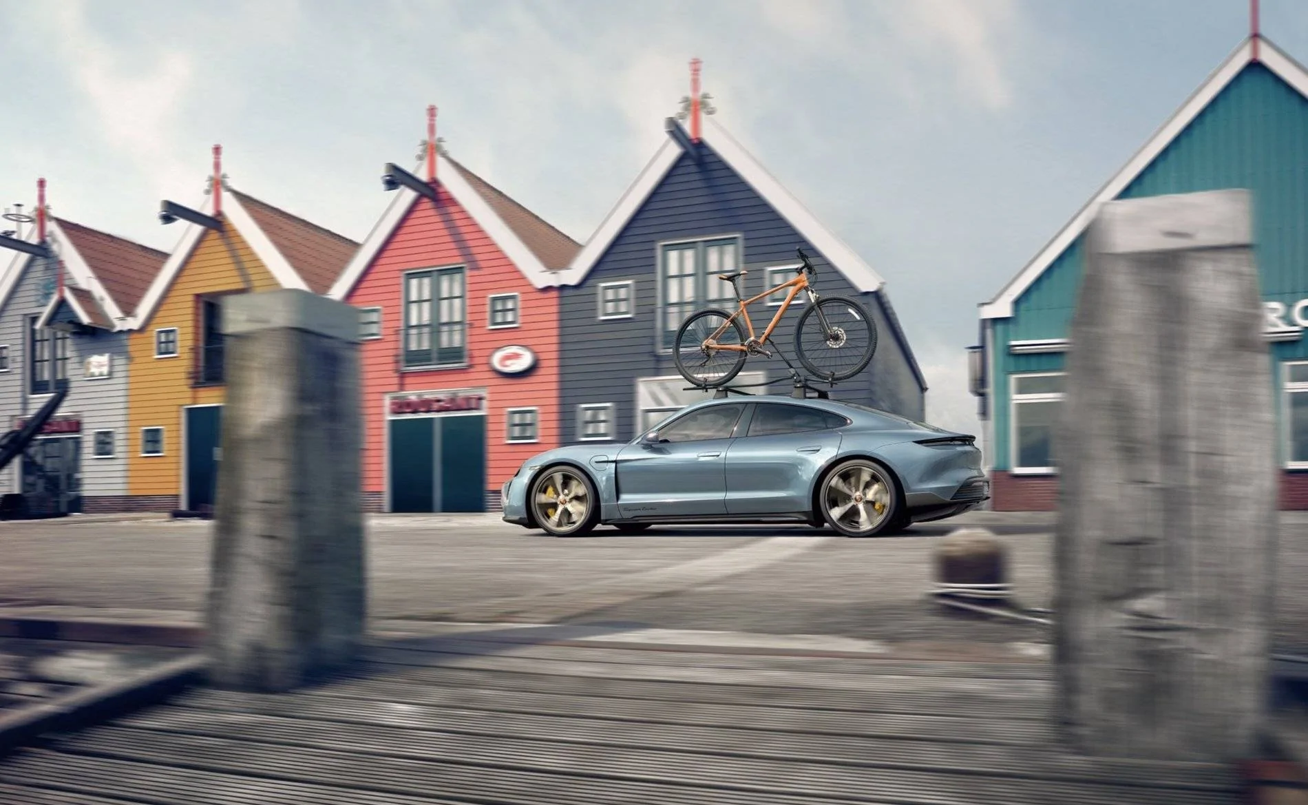 Porsche Taycan First picture of frozenblue metallic Taycan frozenblu
