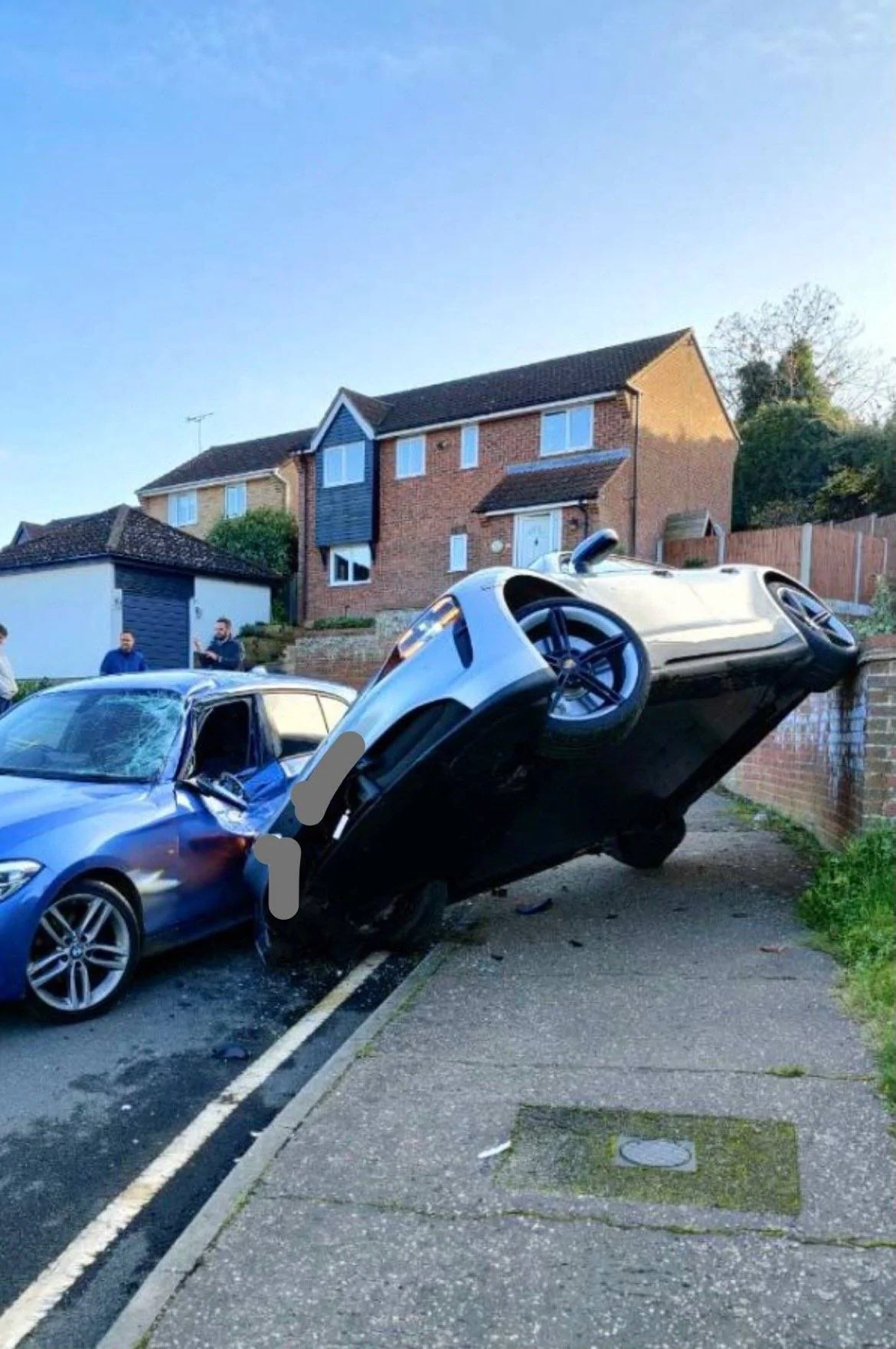 Porsche Taycan Taycan Lands on Roof of Another Car in Home Crash 8BAC130F-983D-4071-AC09-95FE8D2AA3D5