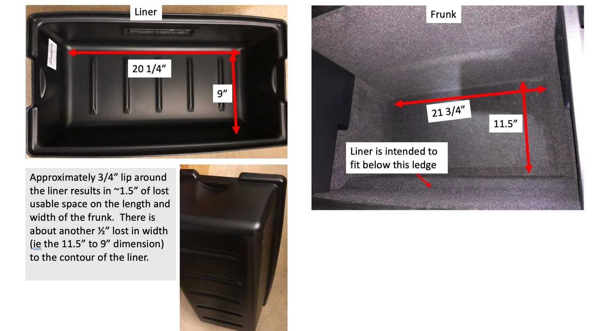 Porsche Taycan Taycan front trunk liner (frunk) from Suncoast review 1607209622008