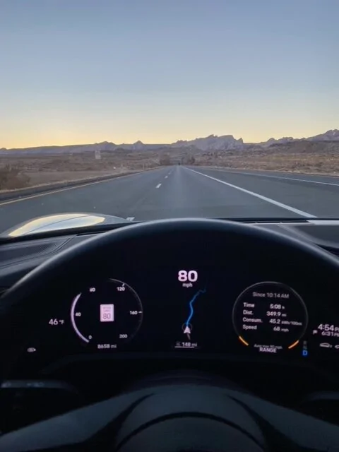Porsche Taycan 450 miles today with an eMountain bike on the roof, and cold temps. --  efficiency info image8