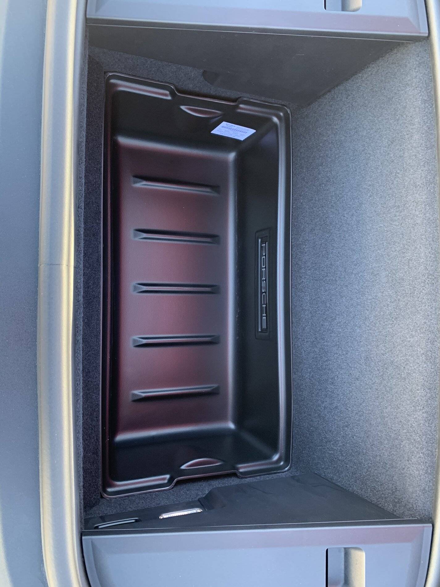 Porsche Taycan Taycan front trunk liner (frunk) from Suncoast review 16247982-876C-46D7-831A-5BB78F1DACCC