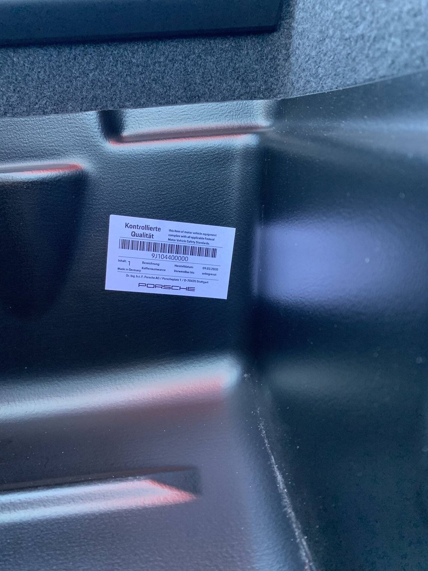Porsche Taycan Taycan front trunk liner (frunk) from Suncoast review D4CA7ADA-5AD3-41BC-9EBC-ADDF0310D8B8