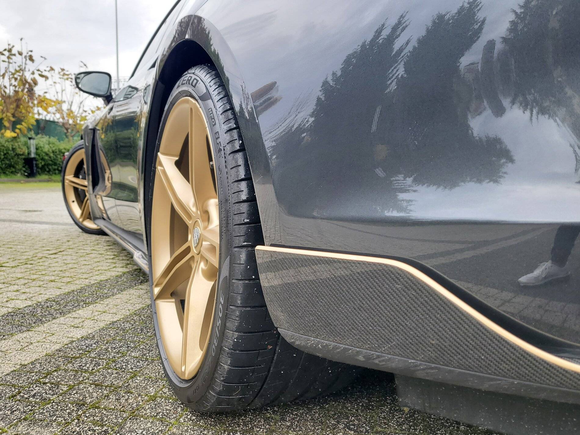 Porsche Taycan Liquid aurum wrap paint on carbon bodykit plus pff ..here some photos of the beast 20201212_143355
