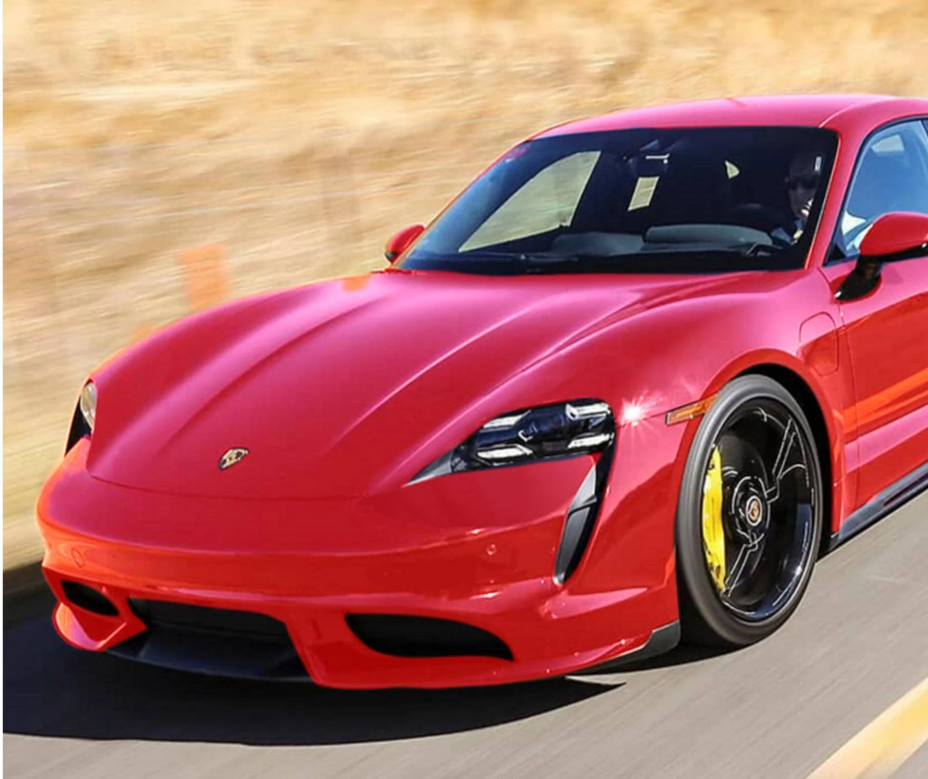 Porsche Taycan Custom Mod: Painted Front Bumper Vents on Taycan 1607933422843