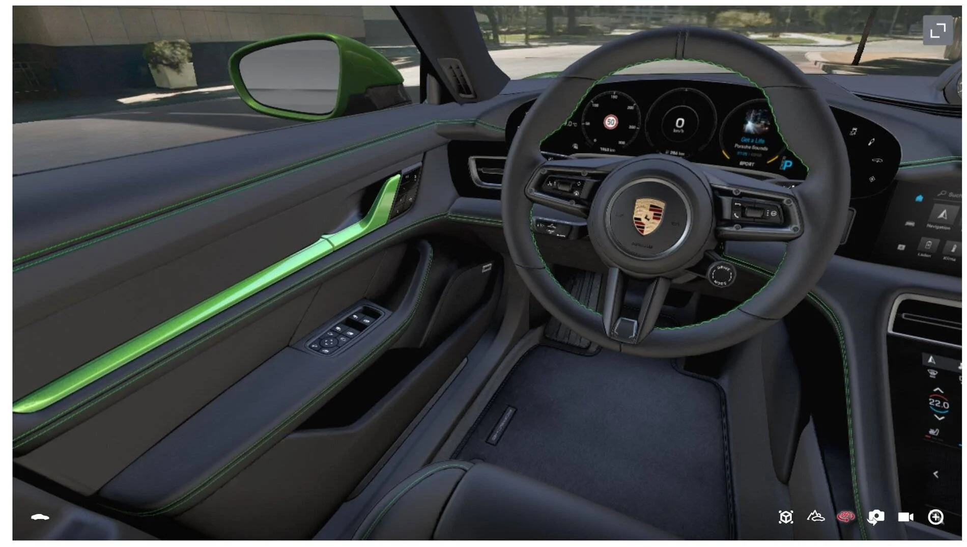 Porsche Taycan Mamba Green Metallic Interior Taycan