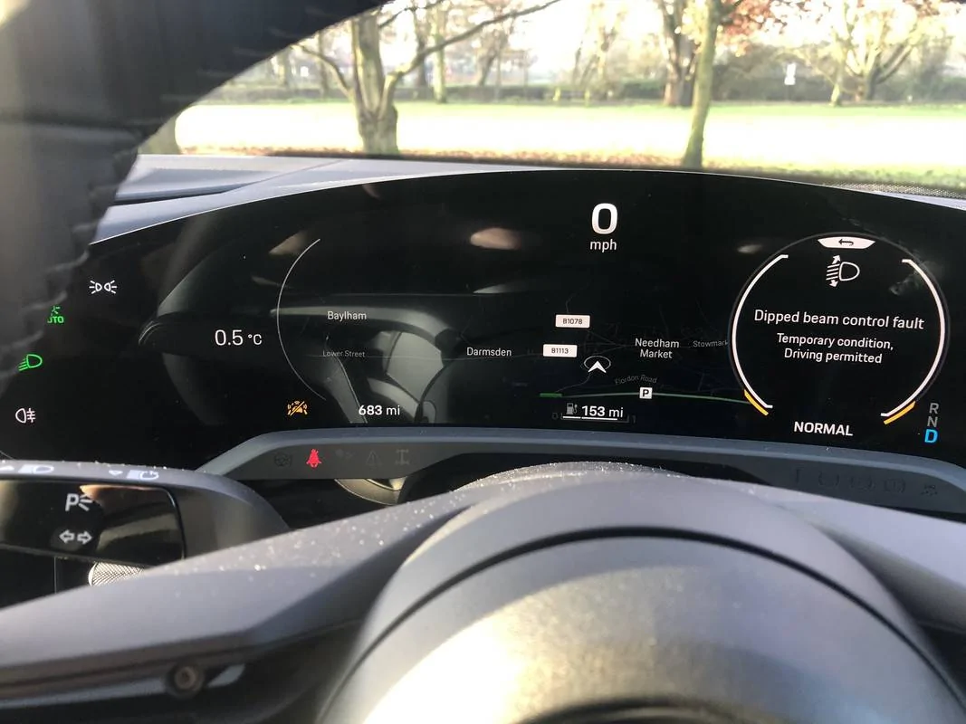 Porsche Taycan First lot of dash warning lights today. BE397559-A65-C-4085-80-DA-D4-B8-E3-C0195-F