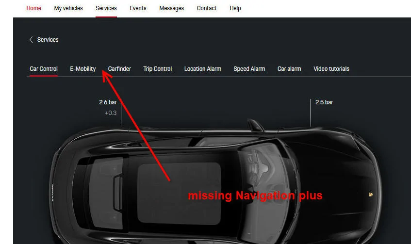 Porsche Taycan Navi favorites change name ta