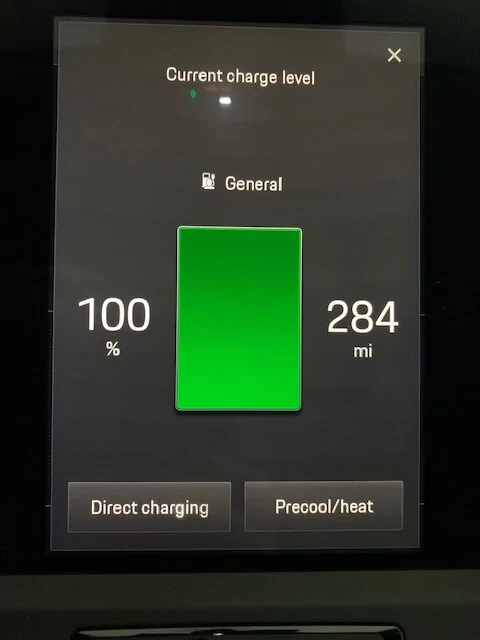 Porsche Taycan Outside temperature and range Range14C