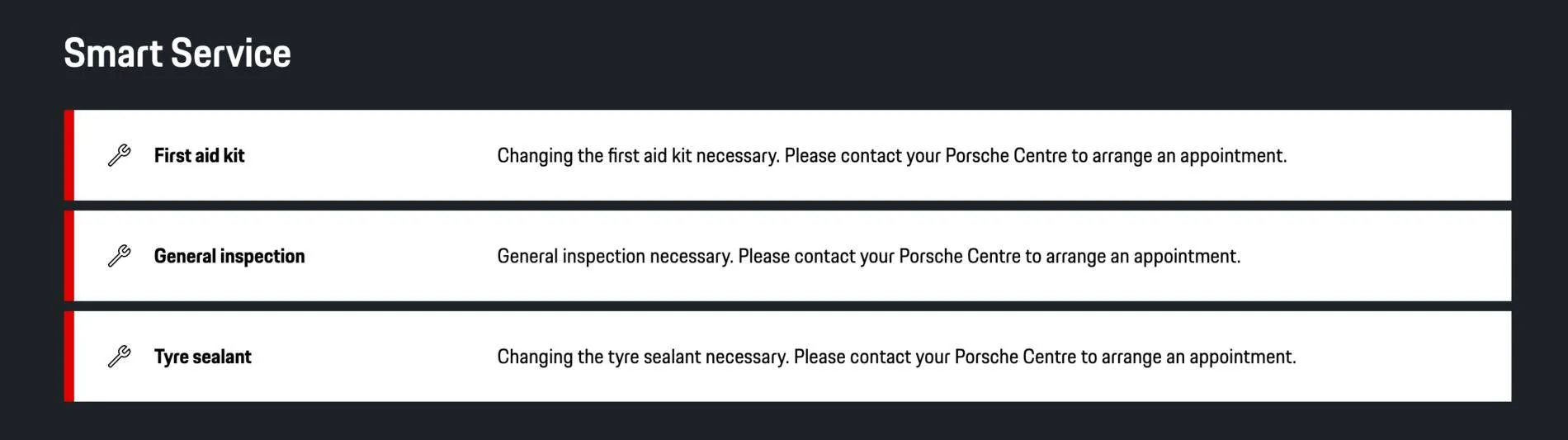 Porsche Taycan First Aid Kit, Tyre sealant and compressor Screenshot 2021-01-09 at 10.22.21