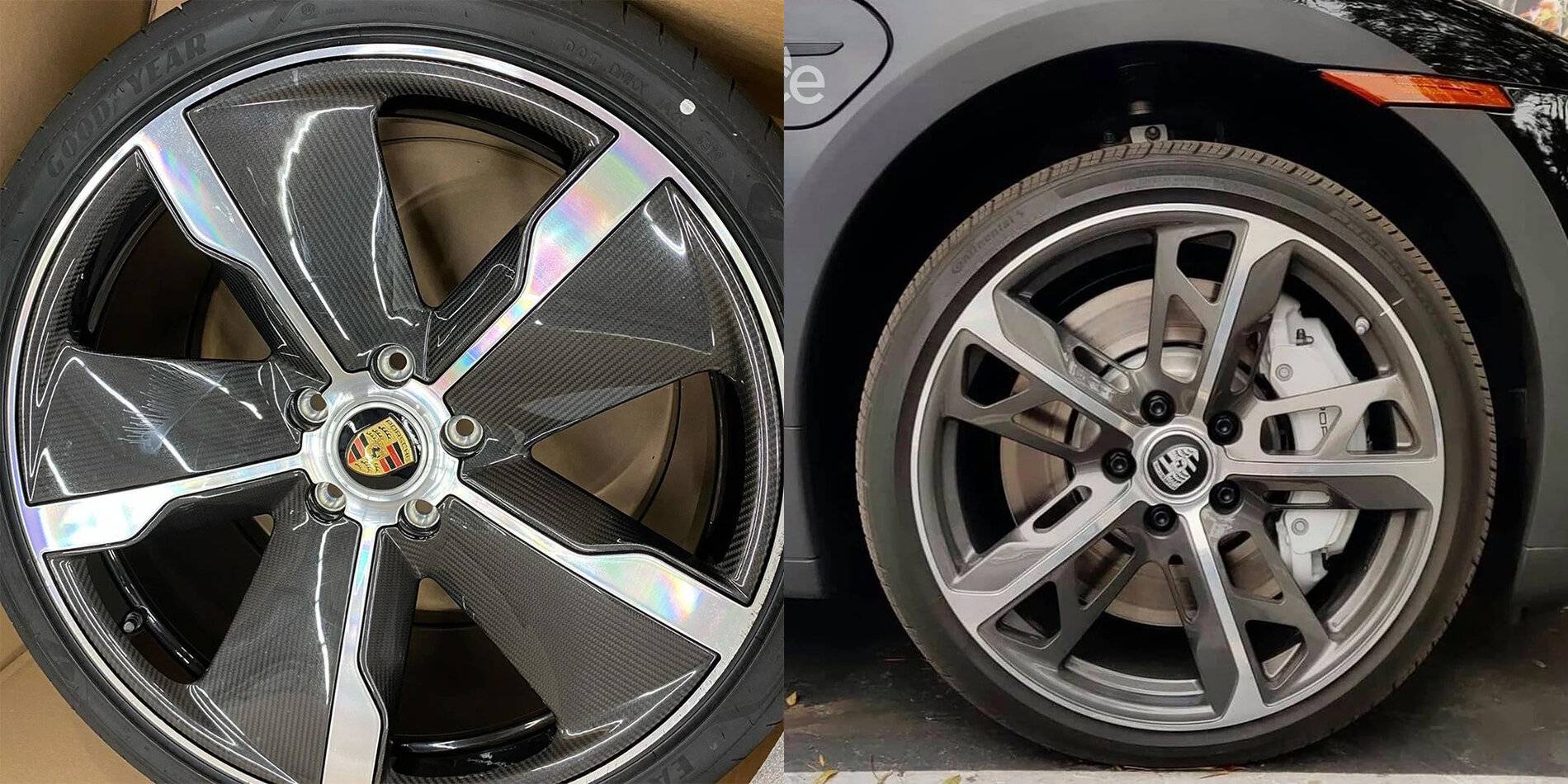 Porsche Taycan Taycan Cross Turismo spotted with new wheel design wheel compare