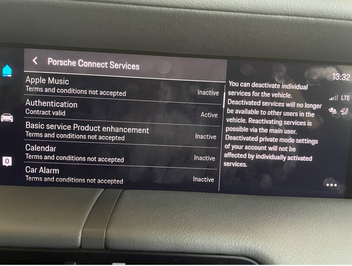 Porsche Taycan Cannot use Porsche Connect Services - Terms and Conditions not accepted Connect