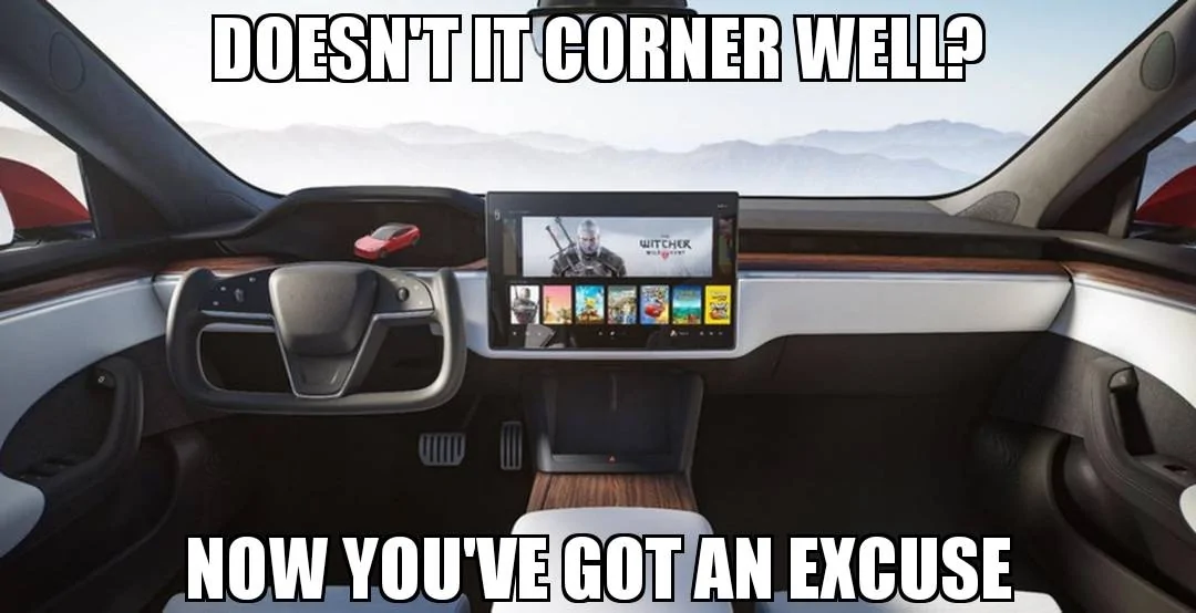 Porsche Taycan Tesla Model S Plaid+ on the website for configuration MEME2021-01-28-10-48-11
