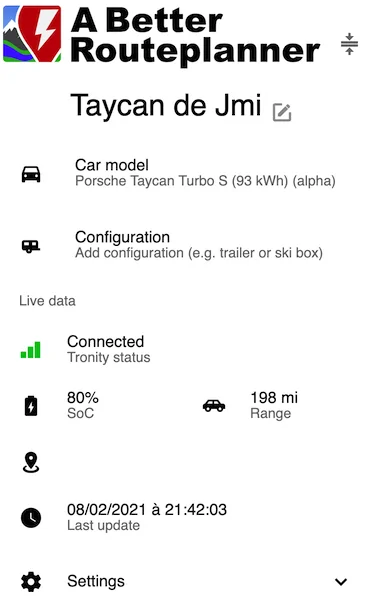 Porsche Taycan Navigation just got so much better!  A better Route Planner just released their new version 4.0.35 for iOS Capture d’écran 2021-02-08 à 21.43.01