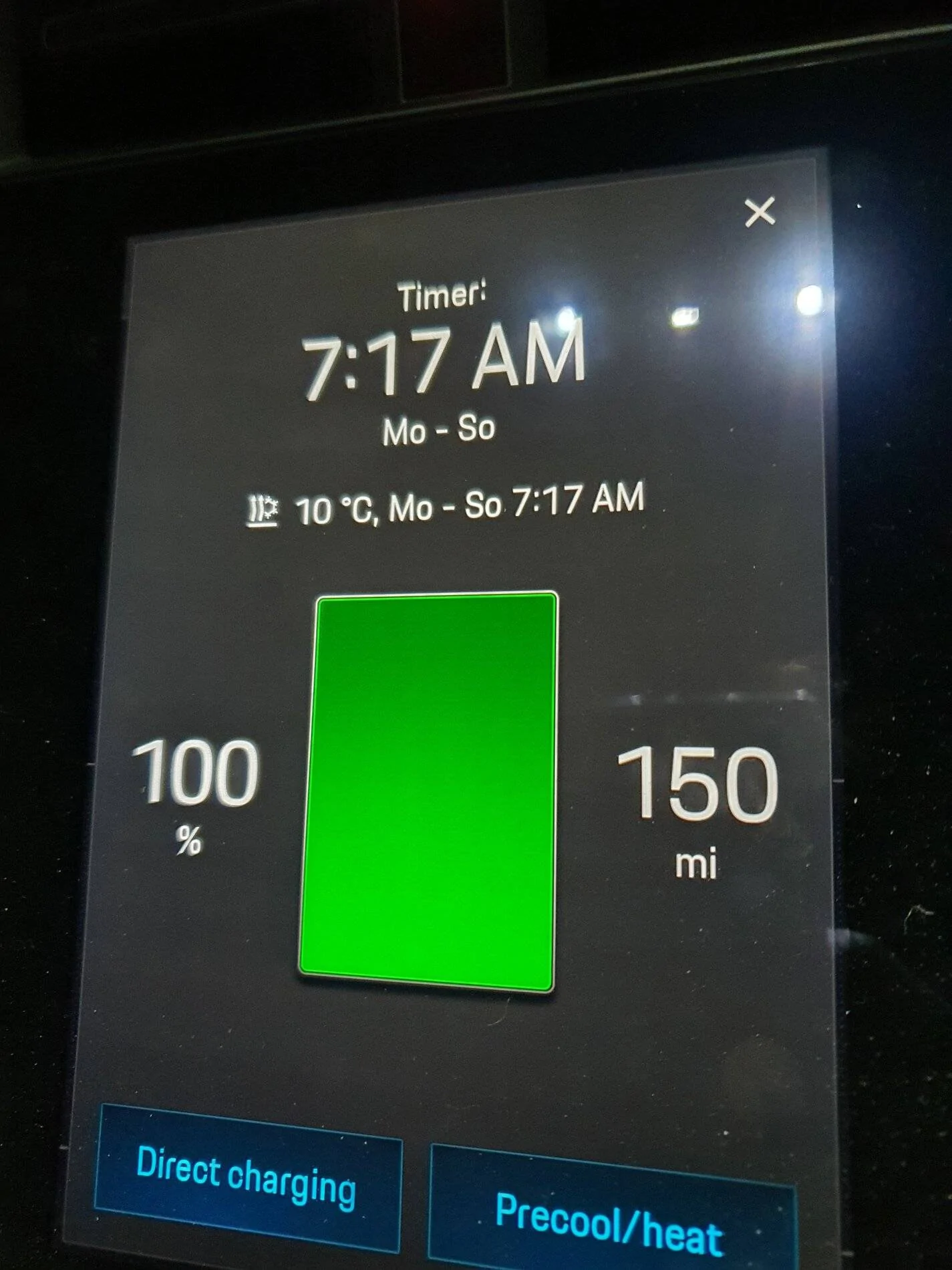 Porsche Taycan 100% charge showing 175 mile range 20210209_184741