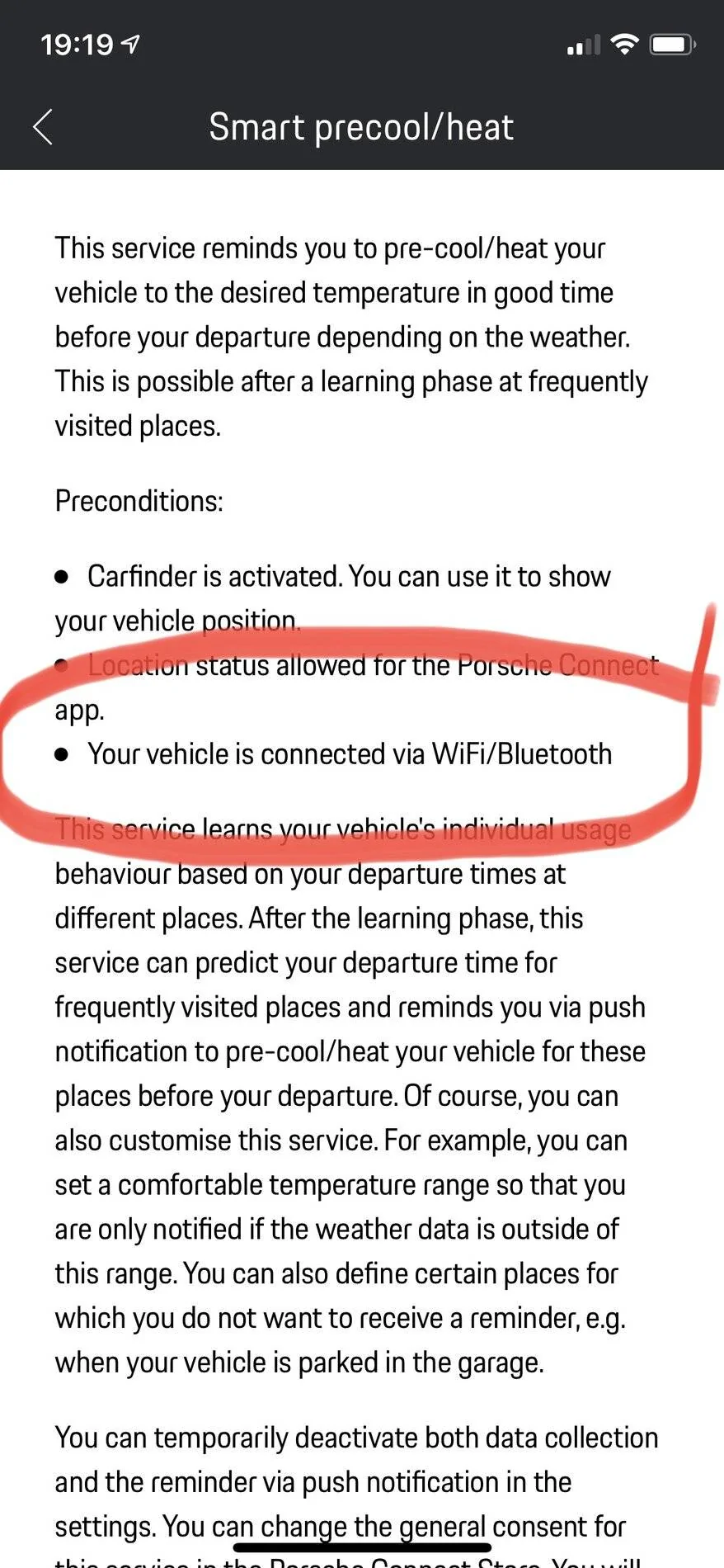 Porsche Taycan Connect App Settings indicates Wi-Fi connectivity? 86071446-2091-473F-A802-BC7077929AB4