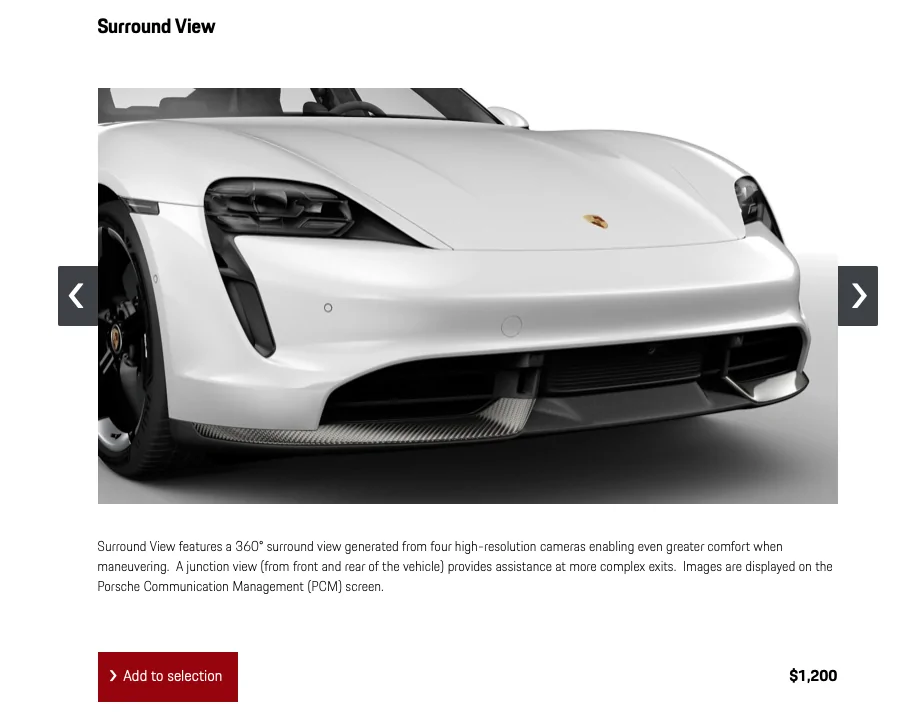 Porsche Taycan Surround View Camera (US Version Taycan) 1614189188680